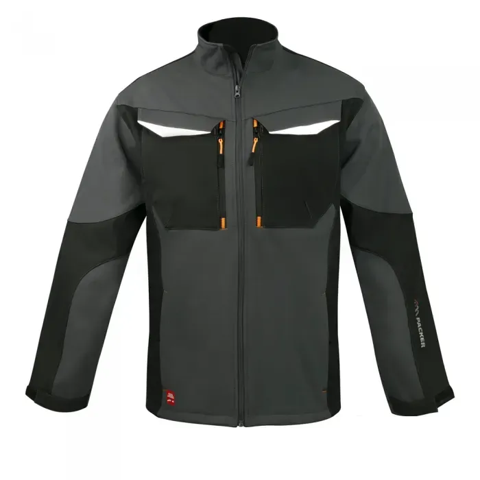 Куртка PACKER Softshell, світловідбивні елементи, безліч функціональних кишень.